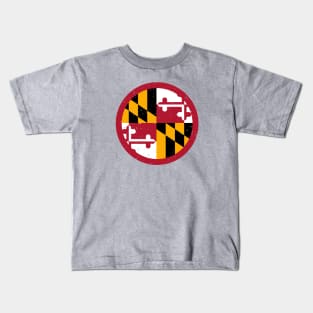 Retro Maryland State Flag // Vintage Maryland Grunge Emblem Kids T-Shirt